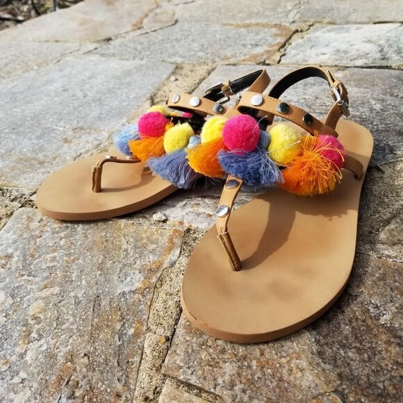 Rebecca Minkoff Estelle Studded Pom Pom Sandals 7 - Picture 4 of 13